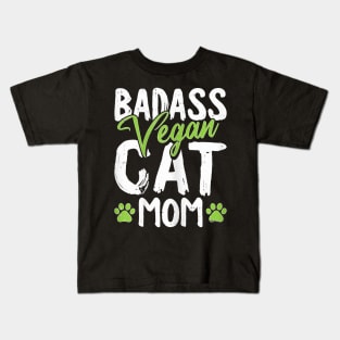 Egan Cat Mom Mothers Day Badass Mama Paw Print Kitten Lover Kids T-Shirt